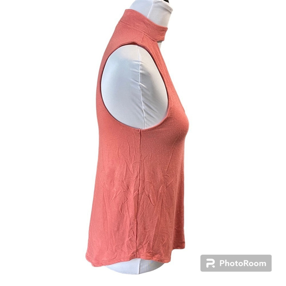 EXPRESS chocker neck front keyhole v-neck sleeveless coral tank top size Xs - Picture 3 of 6